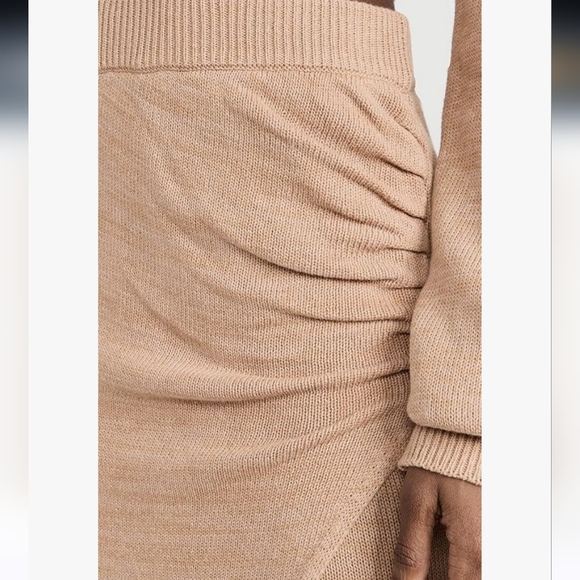 L*SPACE Siren knit cotton wrap midi skirt in Tan. Size Small - Picture 4 of 14